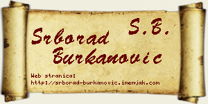 Srborad Burkanović vizit kartica